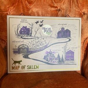 Spirit Hocus Pocus Salem Map Wall Art - Purple & Gold